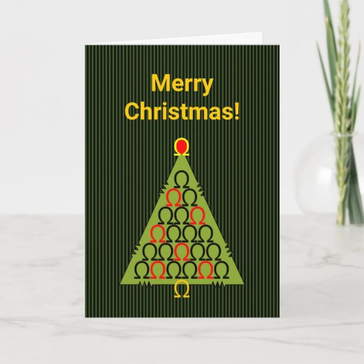 Ohm Christmas Tree Weihnachtskarte Dankeskarte (Vorderseite)