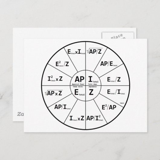 Ohm-Gesetz für AC Postkarte (Vorne/Hinten)