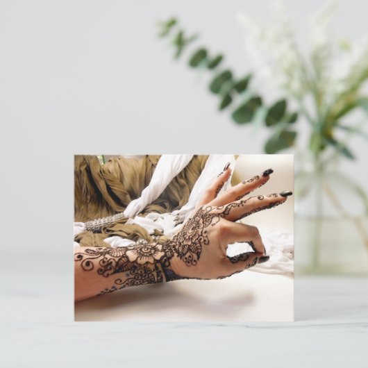 Ohm Henna Postkarte (Stehend Vorderseite)
