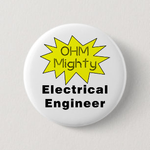 Ohm Mächtiger Elektroingenieur Button