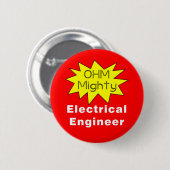 Ohm Mächtiger Elektroingenieur Button (Vorne & Hinten)