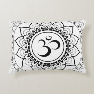 Ohm Mandala Om Mandala Weiß & Schwarz Dekokissen