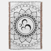 Ohm Mandala Om Mandala White & Black Decke (Vorderseite Vertikal)