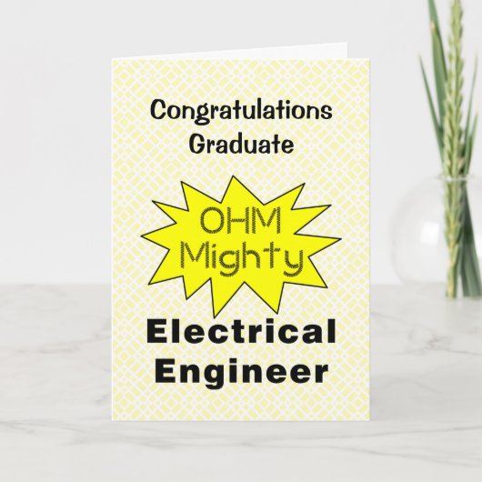 Ohm Mighty Electrical Engineer Abschluss Card Dankeskarte (Vorderseite)