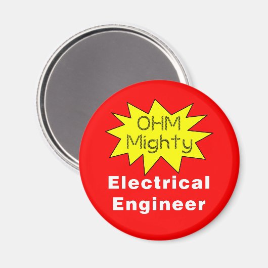 Ohm Mighty Electrical Engineer Magnet (Vorderseite/Rückseite)