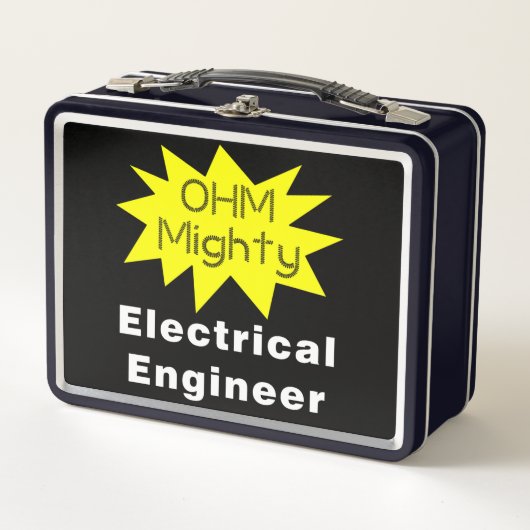 Ohm Mighty Electrical Engineer Metall Brotdose (Vorderseite)