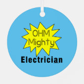 Ohm Mighty Electrician Ornament Aus Metall (Rückseite)