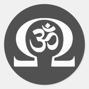 Ohm OM Runder Aufkleber