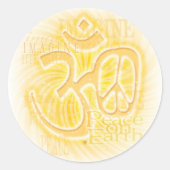 Ohm Peace Runder Aufkleber (Vorderseite)