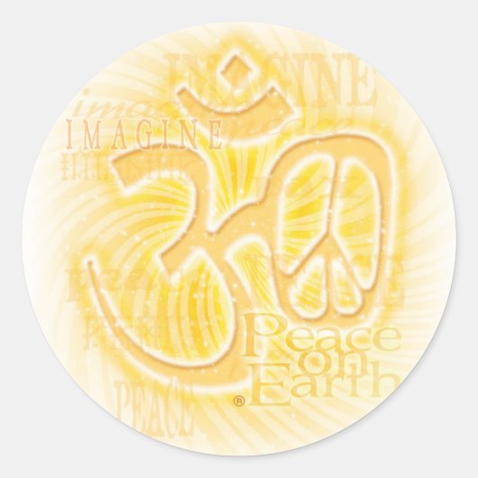 Ohm Peace Runder Aufkleber (Vorderseite)