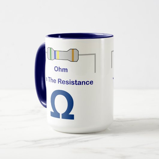 Ohm schließt sich der Tasse des Widerstands an (Vorderseite Links)