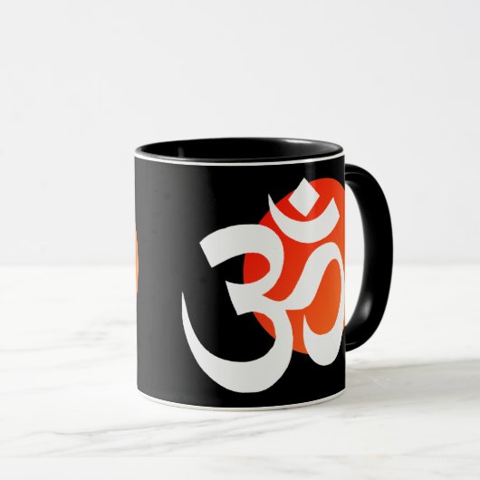 Ohm schwarzer Hintergrund Tasse (VorderseiteRechts)