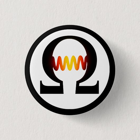 Ohm-Symbol-Knopf Button (Vorderseite)