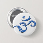 Ohm-Symbol-Knopf im Blau Button (Vorne & Hinten)