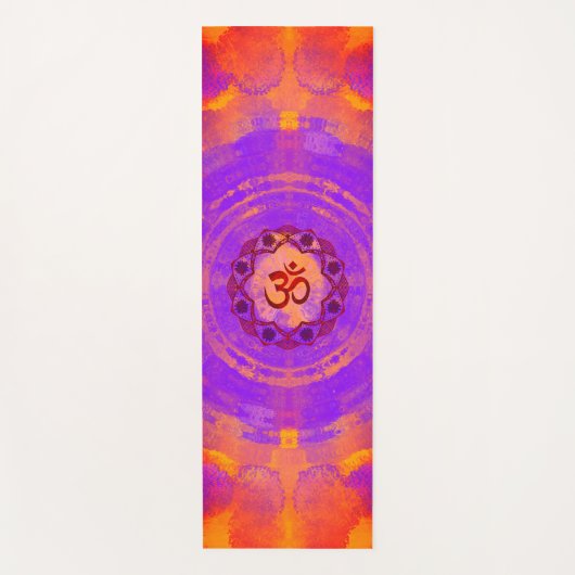 Ohm-Symbol, Mandala - orange-Yoga-Matte Yogamatte (Vorderseite)