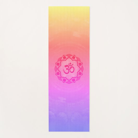Ohm Symbol, Mandala - Pastellfarben Yogamatte (Vorderseite)