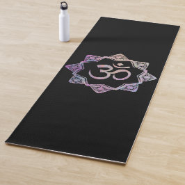 Ohm Symbol mit Mandala, schwarze Auflage Yogamatte