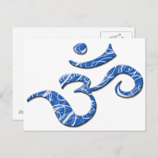 Ohm Symbol Postkarte in Blau (Vorne/Hinten)