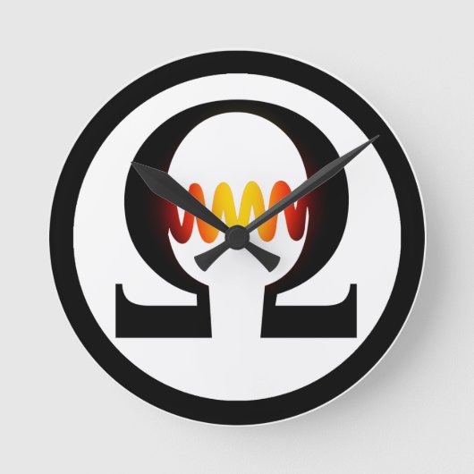 Ohm-Symbol-Uhr Runde Wanduhr (Vorderseite)