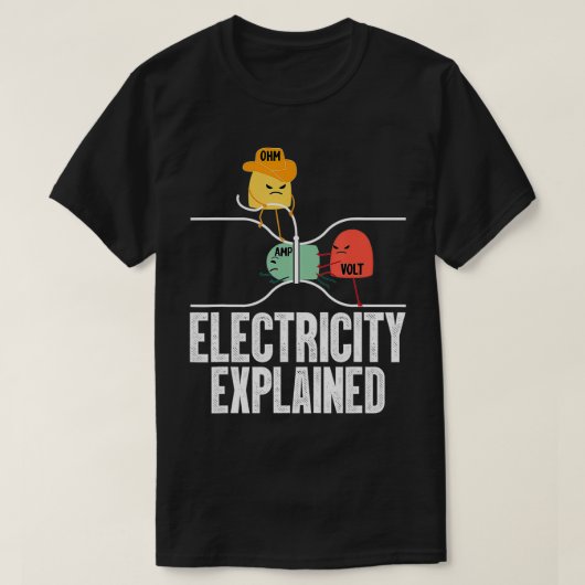 Ohm Volt Amp Electric erklärt Funny Electrici T-Shirt (Design vorne)