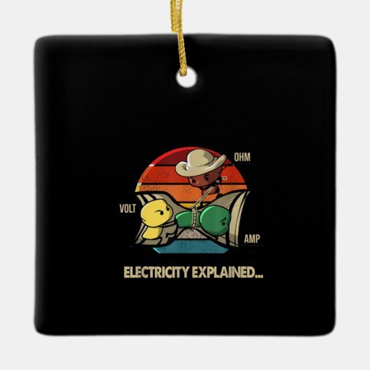 Ohm Volt Amp Electrical erklärt Elektriker Keramikornament (Vorderseite)