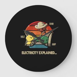 Ohm Volt Amp Electricity Explained  Electrician Große Wanduhr
