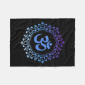 Ohm Yoga New Age Purple And Blue Mandala Sound Bat Fleecedecke (Vorderseite (Horizontal))