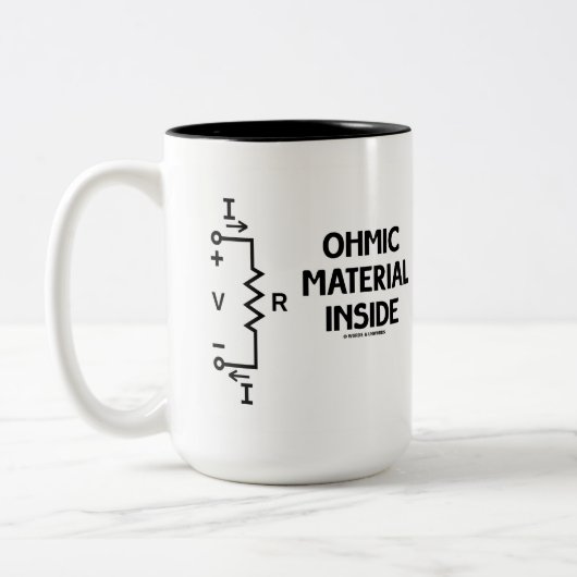 Ohmic Material Inside (Ohm's Law) Zweifarbige Tasse (Links)