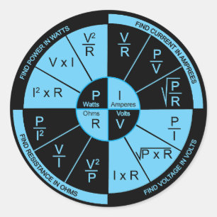 Ohm's Law - Black and Blue Runder Aufkleber