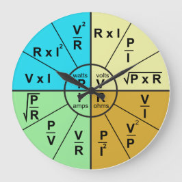 Ohm's Law Formula Wheel Große Wanduhr