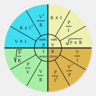 Ohm's Law Formula Wheel Runder Aufkleber