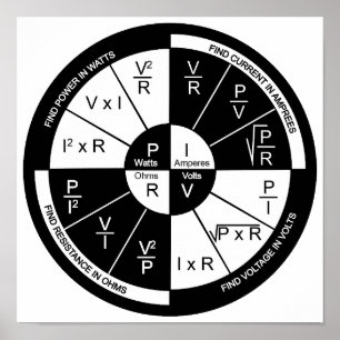 Ohm's Law Poster - weiß