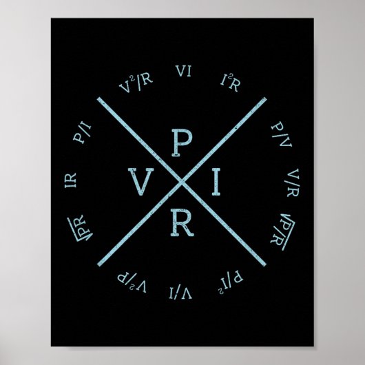 Ohms Law Power Wheel - Electrical Electronics Engi Poster (Vorne)