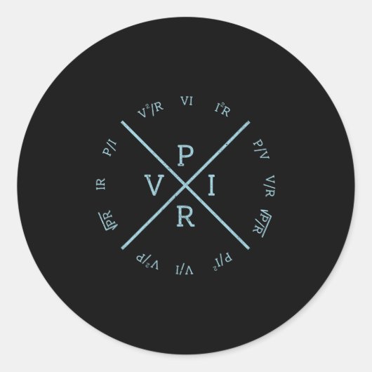 Ohms Law Power Wheel - Electrical Electronics Engi Runder Aufkleber (Vorderseite)