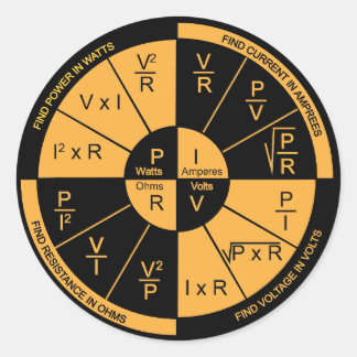 Ohm's Law - Schwarz und Orange Runder Aufkleber
