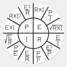 Ohm's Law Wheel Aufkleber - rund