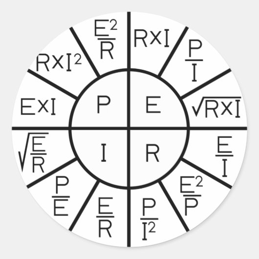 Ohm's Law Wheel Aufkleber - rund (Vorderseite)