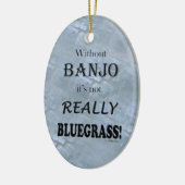 Ohne Banjo - Bluegrass Keramik Ornament (Links)