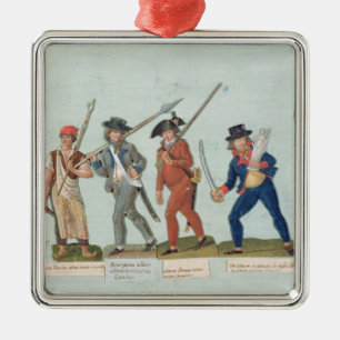 Ohne Culotte, das sein Rohr beleuchtet Silbernes Ornament