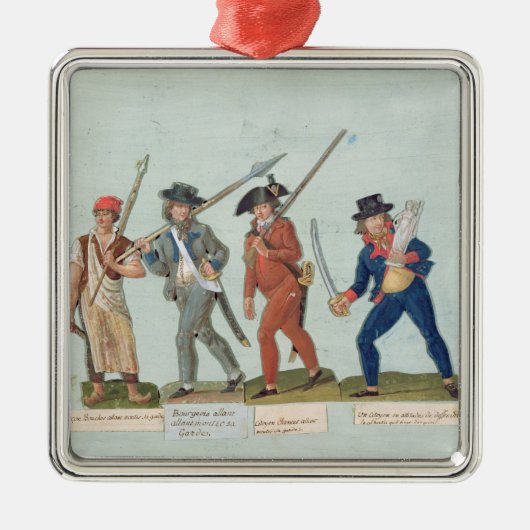 Ohne Culotte, das sein Rohr beleuchtet Silbernes Ornament (Vorne)