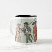 Ohne Culotte, das sein Rohr beleuchtet Zweifarbige Tasse (Vorderseite Links)