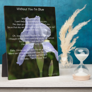Ohne dich bin ich blau Gedicht Blaue Schwertlilie  Fotoplatte