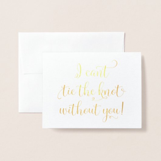 Ohne dich kann ich den Knoten nicht Krawatten habe Folienkarte (Vorderseite mit Umschlag)