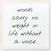 Ohne einen Untersetzer aus Stimmglas (Vorderseite)