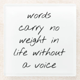 Ohne einen Untersetzer aus Stimmglas