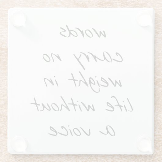 Ohne einen Untersetzer aus Stimmglas (Rückseite)