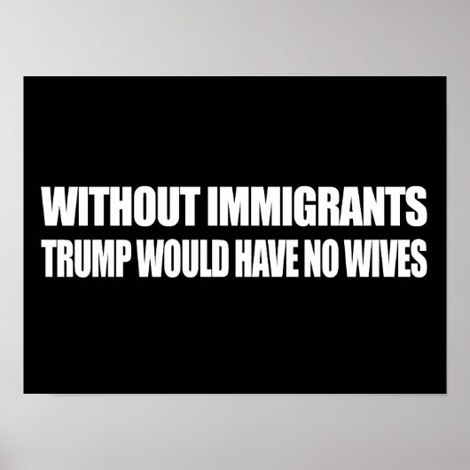 Ohne Einwanderer hätte Trump keine Ehefrauen - -. Poster (Vorne)