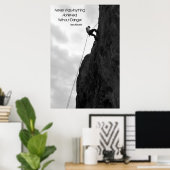 "Ohne Gefahr" Schwarzweiß-Kletterplakat Poster (Heimbüro)