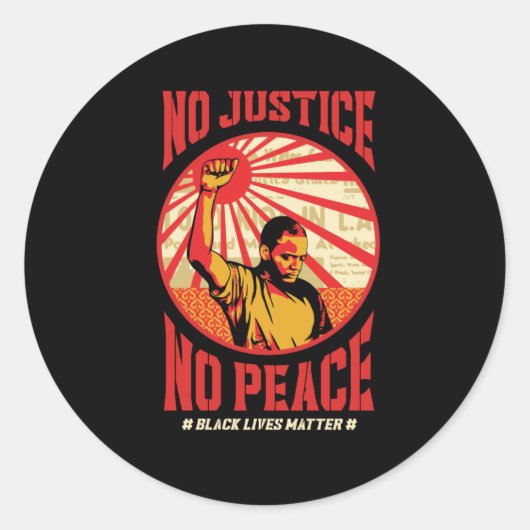 Ohne Gerechtigkeit kein Frieden Runder Aufkleber (Vorderseite)