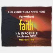 OHNE GLAUBWÜRDIGE Hebräische Christliche Bibelfami Fleecedecke (Vorderseite (Horizontal))